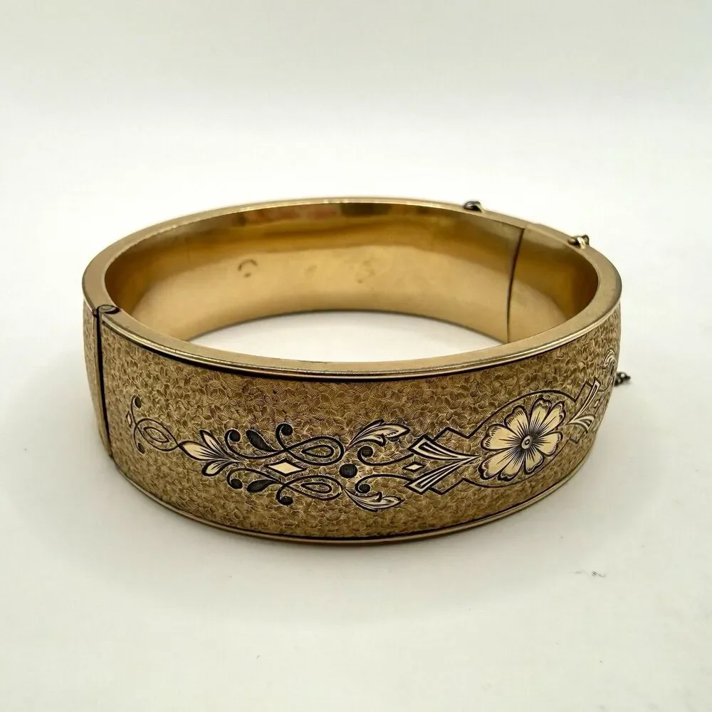 Victorian Revival Binder Bros. 1/20 12k GF Gold Filled Floral Engraved Hinged 7